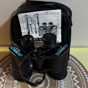 1986 Tasco 10x50 Black Binoculars with case & instructions